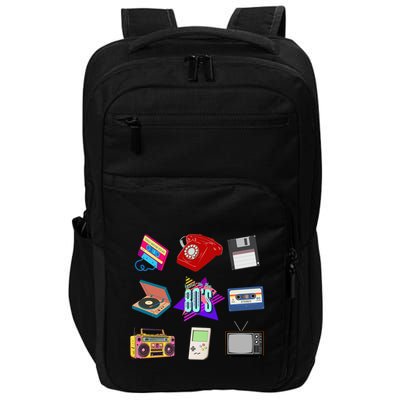 80s Throwback Retro Vintage Funny Party Cassette Tapes Impact Tech Backpack