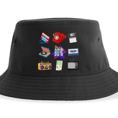 80s Throwback Retro Vintage Funny Party Cassette Tapes Sustainable Bucket Hat