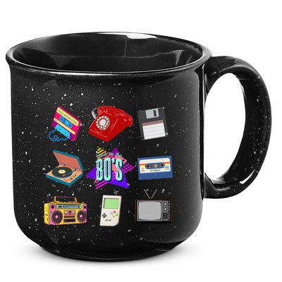 80s Throwback Retro Vintage Funny Party Cassette Tapes 15oz Campfire Ceramic Mug