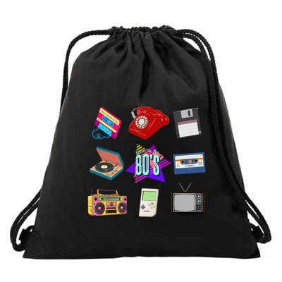 80s Throwback Retro Vintage Funny Party Cassette Tapes Drawstring Bag