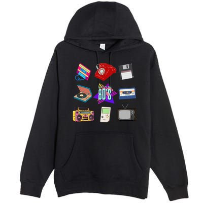 80s Throwback Retro Vintage Funny Party Cassette Tapes Premium Pullover Hoodie