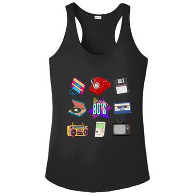 80s Throwback Retro Vintage Funny Party Cassette Tapes Ladies PosiCharge Competitor Racerback Tank