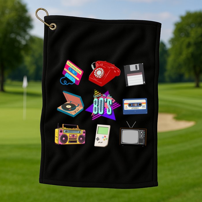 80s Throwback Retro Vintage Funny Party Cassette Tapes Golf Towel