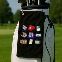 80s Throwback Retro Vintage Funny Party Cassette Tapes Golf Towel