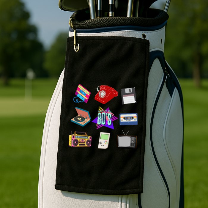 80s Throwback Retro Vintage Funny Party Cassette Tapes Golf Towel