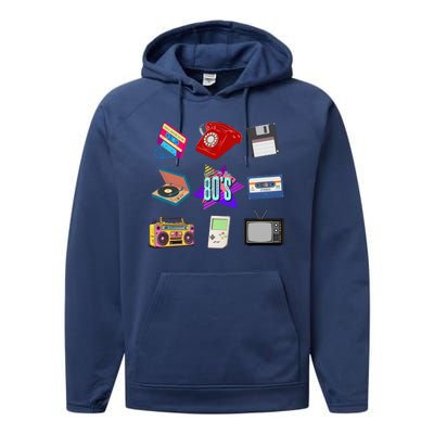 80s Throwback Retro Vintage Funny Party Cassette Tapes Performance Fleece Hoodie