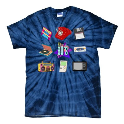 80s Throwback Retro Vintage Funny Party Cassette Tapes Tie-Dye T-Shirt