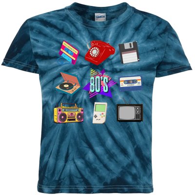 80s Throwback Retro Vintage Funny Party Cassette Tapes Kids Tie-Dye T-Shirt