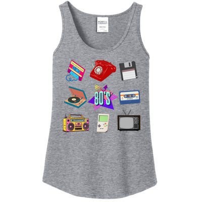 80s Throwback Retro Vintage Funny Party Cassette Tapes Ladies Essential Tank