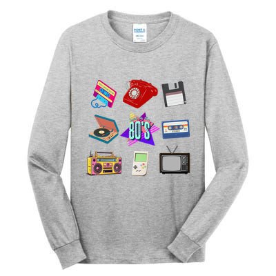 80s Throwback Retro Vintage Funny Party Cassette Tapes Tall Long Sleeve T-Shirt