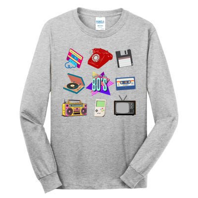 80s Throwback Retro Vintage Funny Party Cassette Tapes Tall Long Sleeve T-Shirt