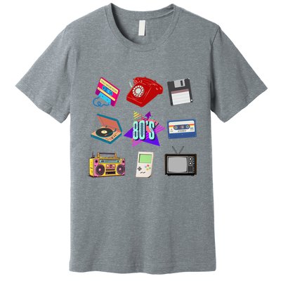 80s Throwback Retro Vintage Funny Party Cassette Tapes Premium T-Shirt