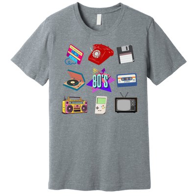 80s Throwback Retro Vintage Funny Party Cassette Tapes Premium T-Shirt