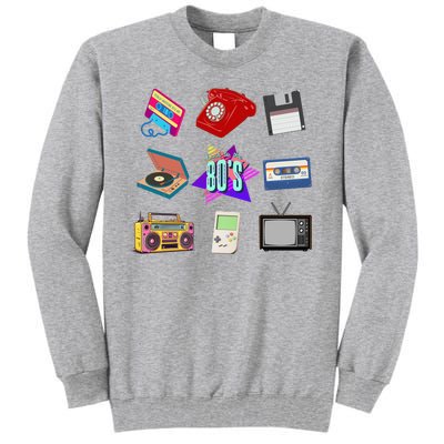 80s Throwback Retro Vintage Funny Party Cassette Tapes Tall Sweatshirt