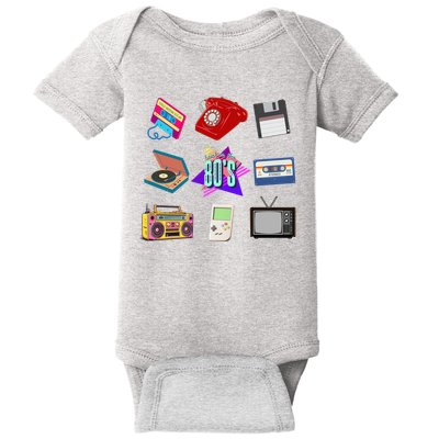 80s Throwback Retro Vintage Funny Party Cassette Tapes Baby Bodysuit
