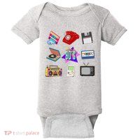 80s Throwback Retro Vintage Funny Party Cassette Tapes Baby Bodysuit
