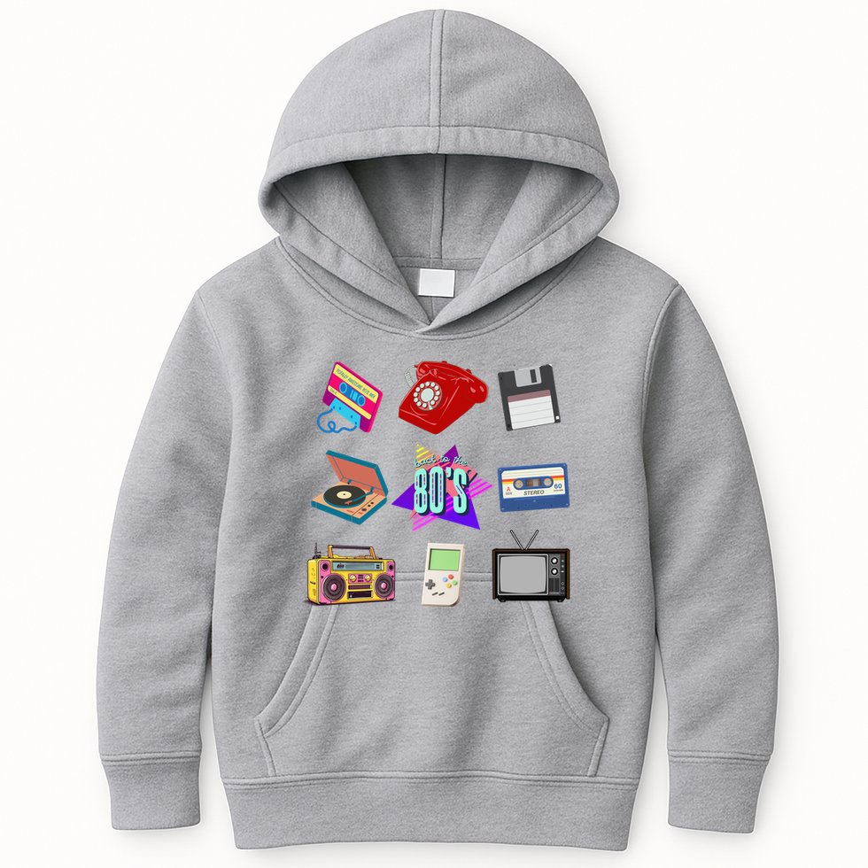 80s Throwback Retro Vintage Funny Party Cassette Tapes Kids Hoodie