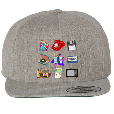 80s Throwback Retro Vintage Funny Party Cassette Tapes Wool Snapback Cap