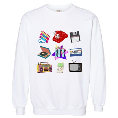 80s Throwback Retro Vintage Funny Party Cassette Tapes Garment-Dyed Sweatshirt