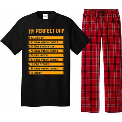 8giftbit Text Style My Perfect Day Play Video Games Gift Pajama Set