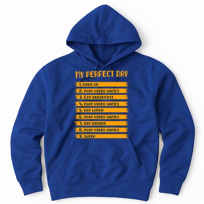 8giftbit Text Style My Perfect Day Play Video Games Gift Hoodie