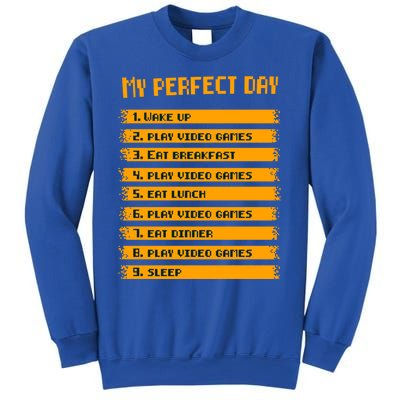 8giftbit Text Style My Perfect Day Play Video Games Gift Sweatshirt