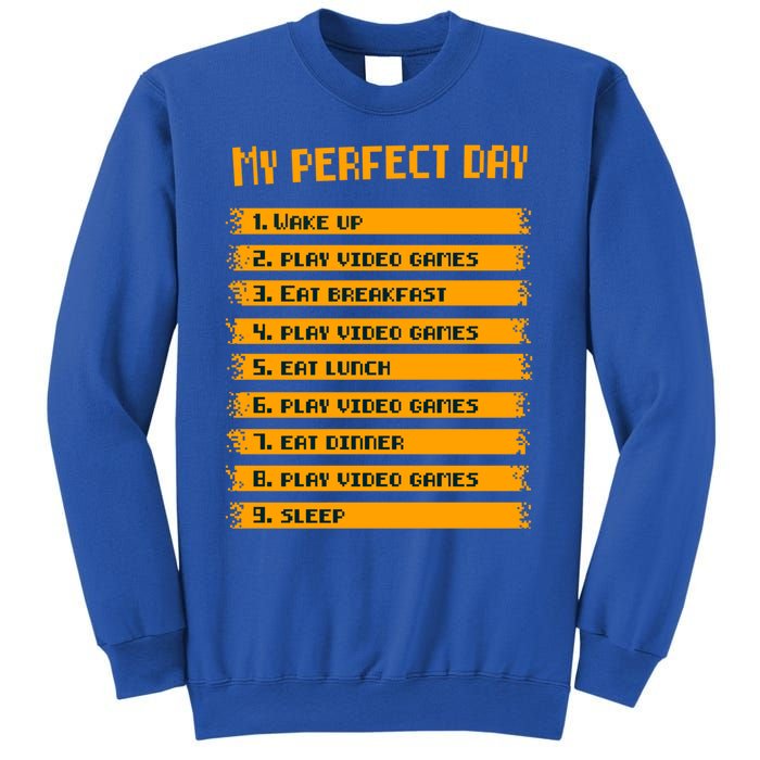 8giftbit Text Style My Perfect Day Play Video Games Gift Sweatshirt