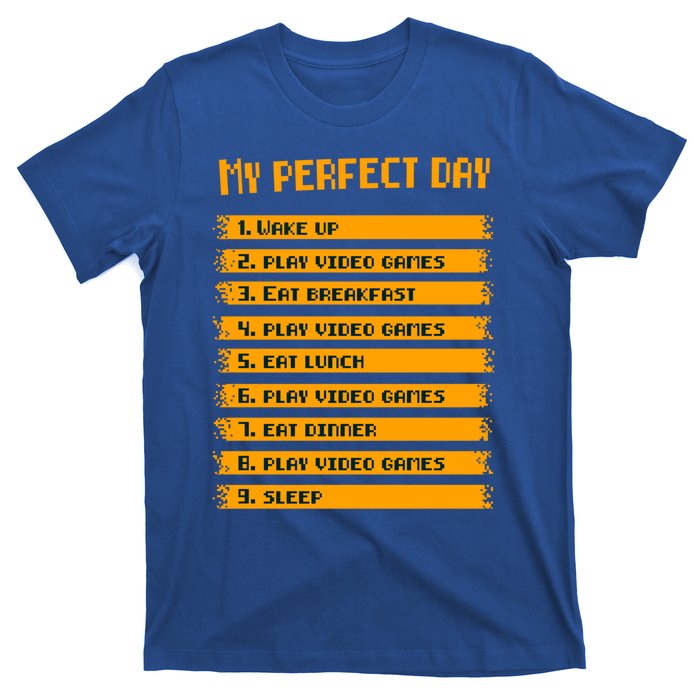 8giftbit Text Style My Perfect Day Play Video Games Gift T-Shirt