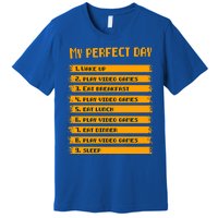 8giftbit Text Style My Perfect Day Play Video Games Gift Premium T-Shirt