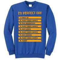 8giftbit Text Style My Perfect Day Play Video Games Gift Tall Sweatshirt