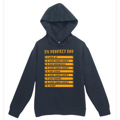 8giftbit Text Style My Perfect Day Play Video Games Gift Urban Pullover Hoodie