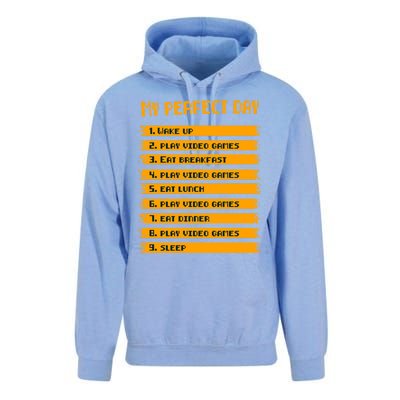 8giftbit Text Style My Perfect Day Play Video Games Gift Unisex Surf Hoodie