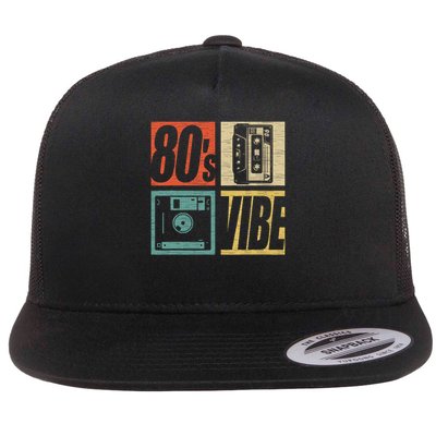 80s Vibe 1980s Fashion 80 Theme Party Eighties Costume Flat Bill Trucker Hat