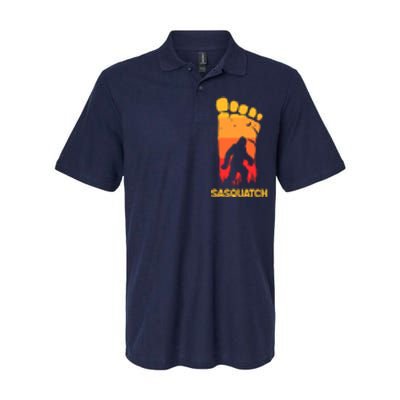 80's Vintage Bigfoot Silhouette Sun Sasquatch Womens Softstyle Adult Sport Polo