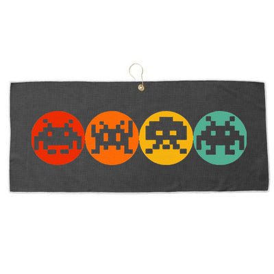 80s Video Game Vintage Retro Arcade Large Microfiber Waffle Golf Towel