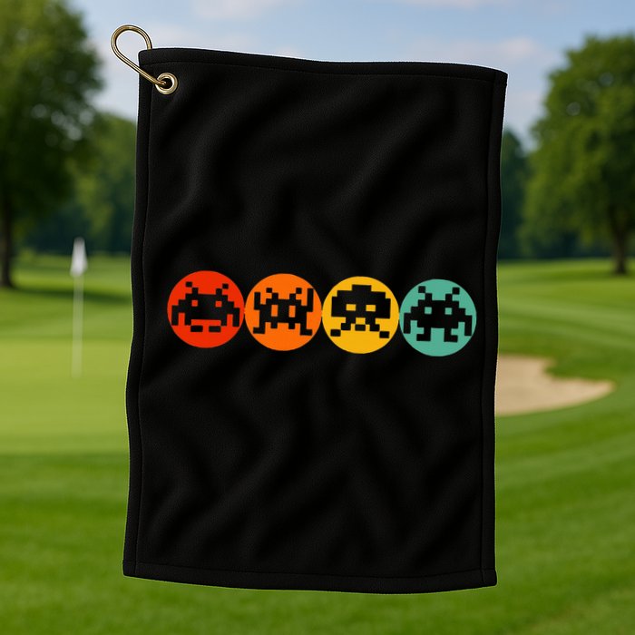 80s Video Game Vintage Retro Arcade Golf Towel