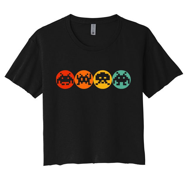 80s Video Game Vintage Retro Arcade Crop Top