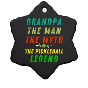 80S Vibes Grandpa The Pickleball Legend Fathers Day Present Gift Ceramic Star Ornament