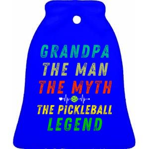 80S Vibes Grandpa The Pickleball Legend Fathers Day Present Gift Ceramic Bell Ornament