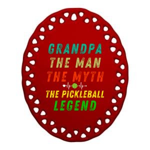 80S Vibes Grandpa The Pickleball Legend Fathers Day Present Gift Ceramic Oval Ornament