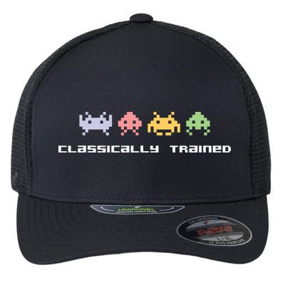 80s Video Game Classically Trained Alien Invaders Vintage Flexfit Unipanel Trucker Cap