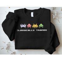 80s Video Game Classically Trained Alien Invaders Vintage Sweatshirt