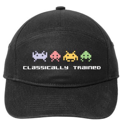 80s Video Game Classically Trained Alien Invaders Vintage 7-Panel Snapback Hat