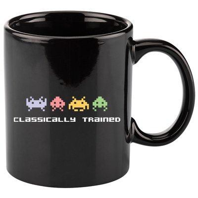 80s Video Game Classically Trained Alien Invaders Vintage 11oz C Handle Ceramic Mug