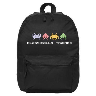 80s Video Game Classically Trained Alien Invaders Vintage 16 in Basic Backpack