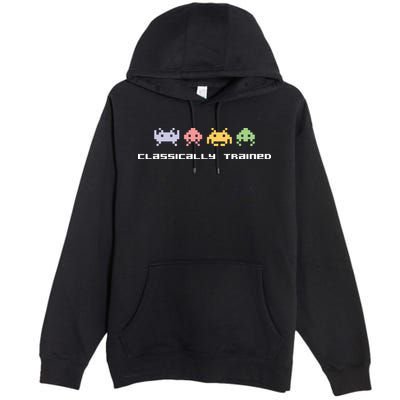 80s Video Game Classically Trained Alien Invaders Vintage Premium Pullover Hoodie