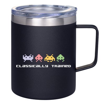 80s Video Game Classically Trained Alien Invaders Vintage 12oz Stainless Steel Coffee Mug