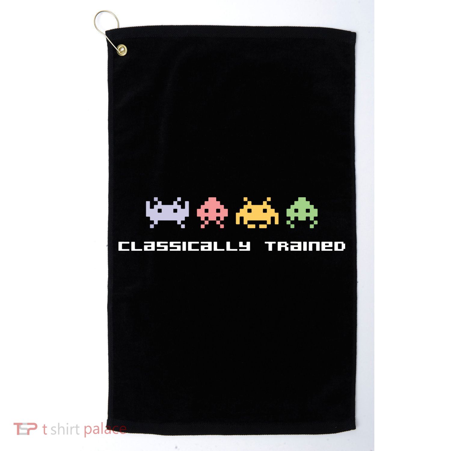80s Video Game Classically Trained Alien Invaders Vintage Golf Towel
