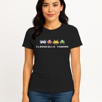80s Video Game Classically Trained Alien Invaders Vintage Womens T-Shirt