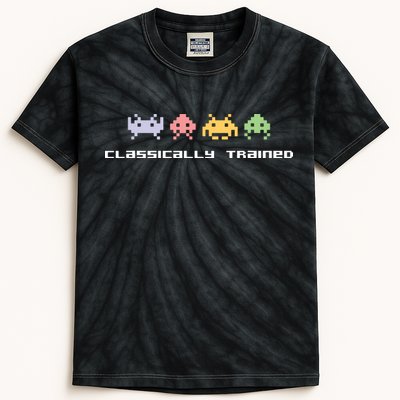 80s Video Game Classically Trained Alien Invaders Vintage Kids Tie-Dye T-Shirt